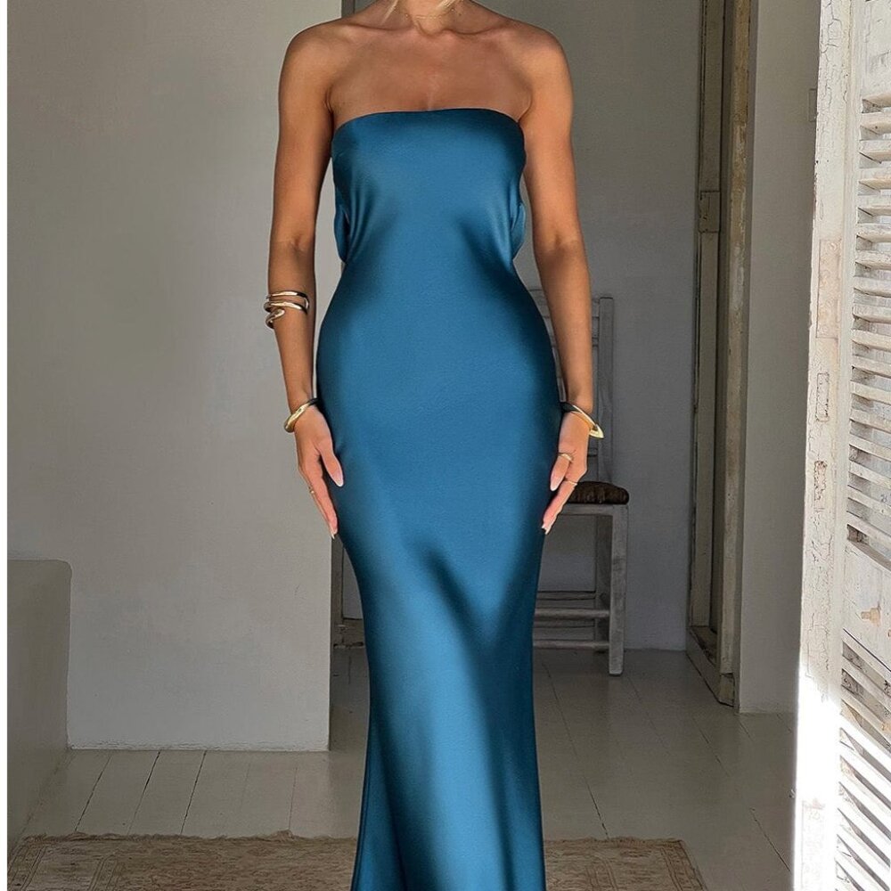 Sold Out Strapless Teal Dress